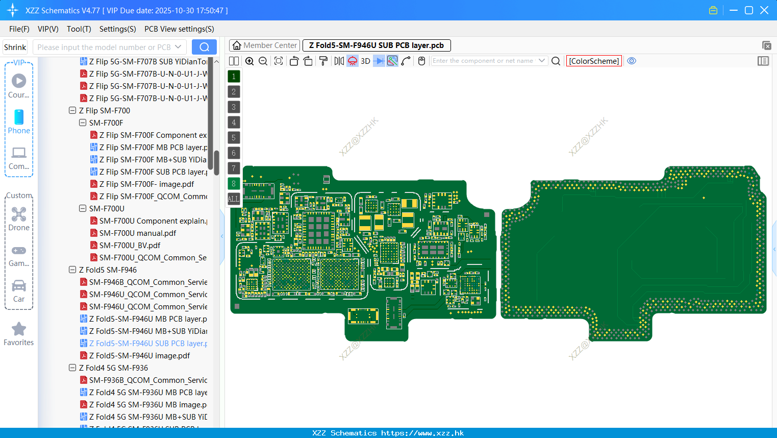 Samsung Z Fold5-SM-F946U SUB PCB Layer